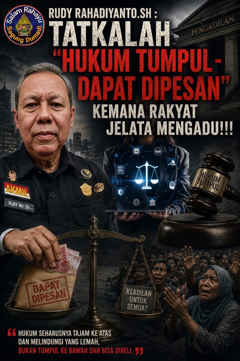 Rudy Rahadiyanto.SH : Tatkalah “Hukum Tumpul – Dapat Dipesan”, Kemana Rakyat Jelata Mengadu!!!*
