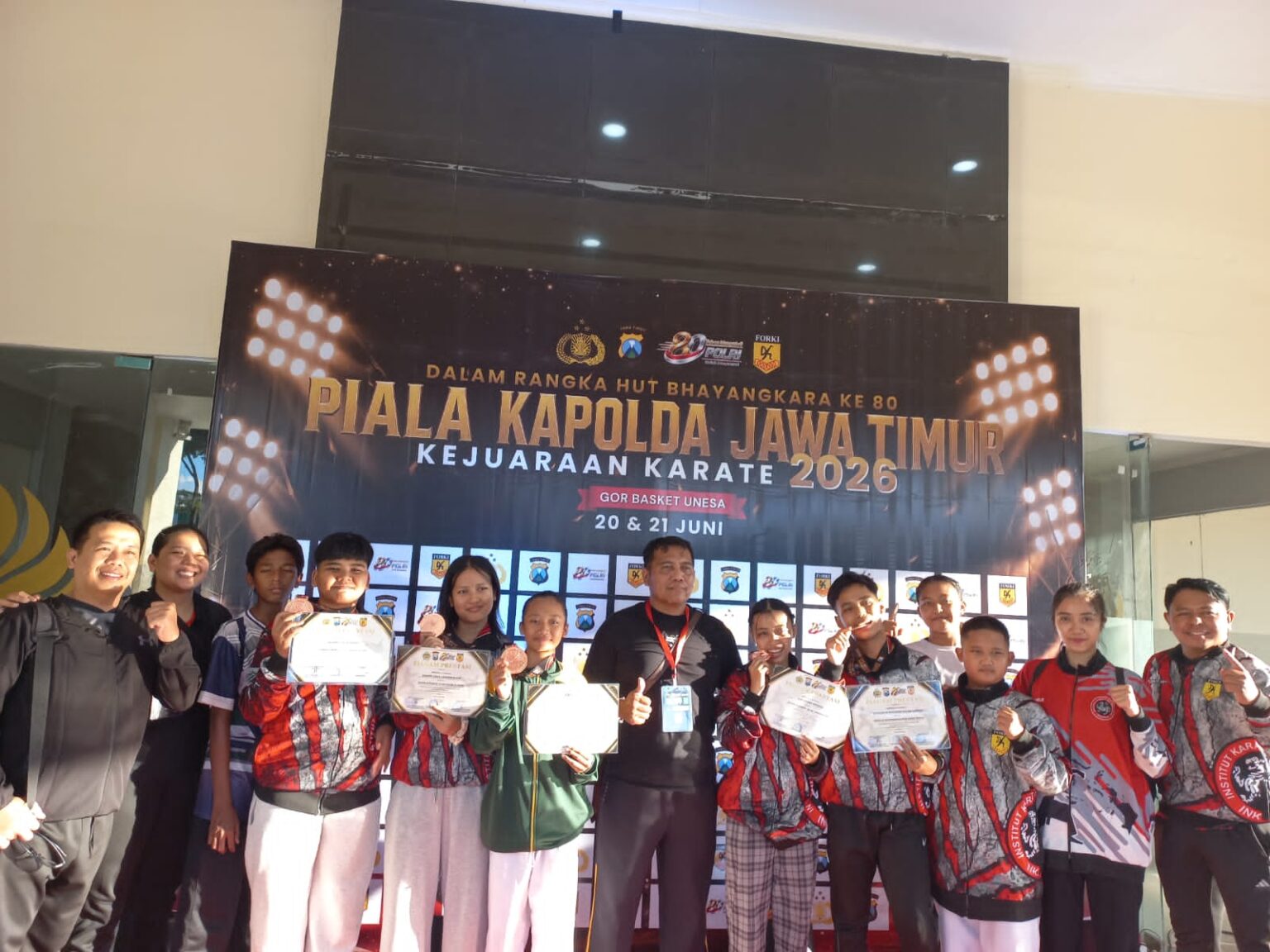 Kontingen Karate Polres Pasuruan Raih Lima Medali pada Kejuaraan HUT Bhayangkara ke-80 Tahun 2026