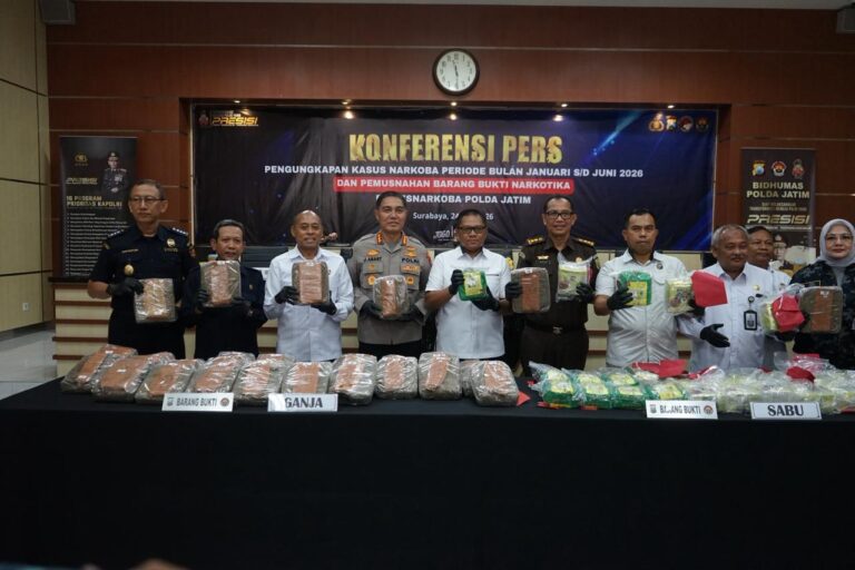 Polda Jatim Ungkap 3.157 Kasus Narkoba Semester I Tahun 2026, Selamatkan 2,79 Juta Jiwa dari Bahaya Narkotika*