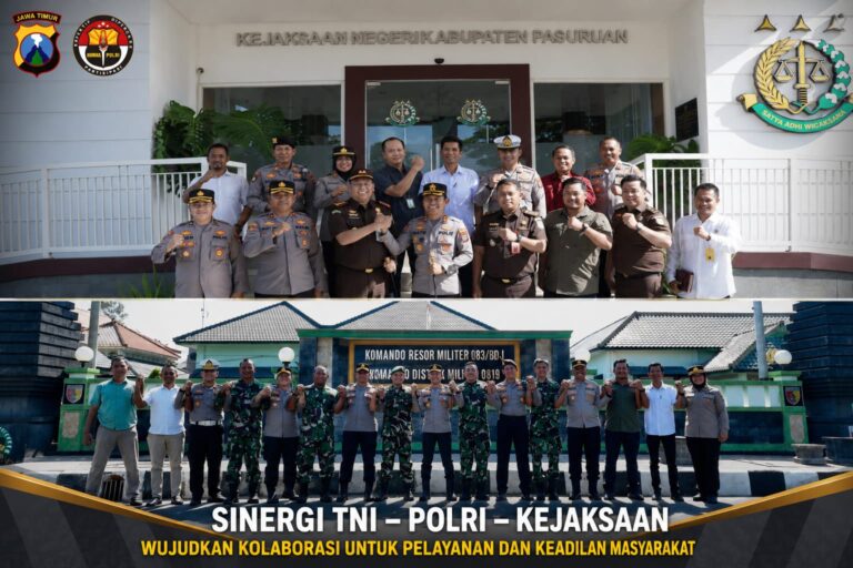 Perkuat Sinergitas Penegak Hukum, Kapolres Pasuruan Jalin Silaturahmi dengan TNI dan Kejaksaan