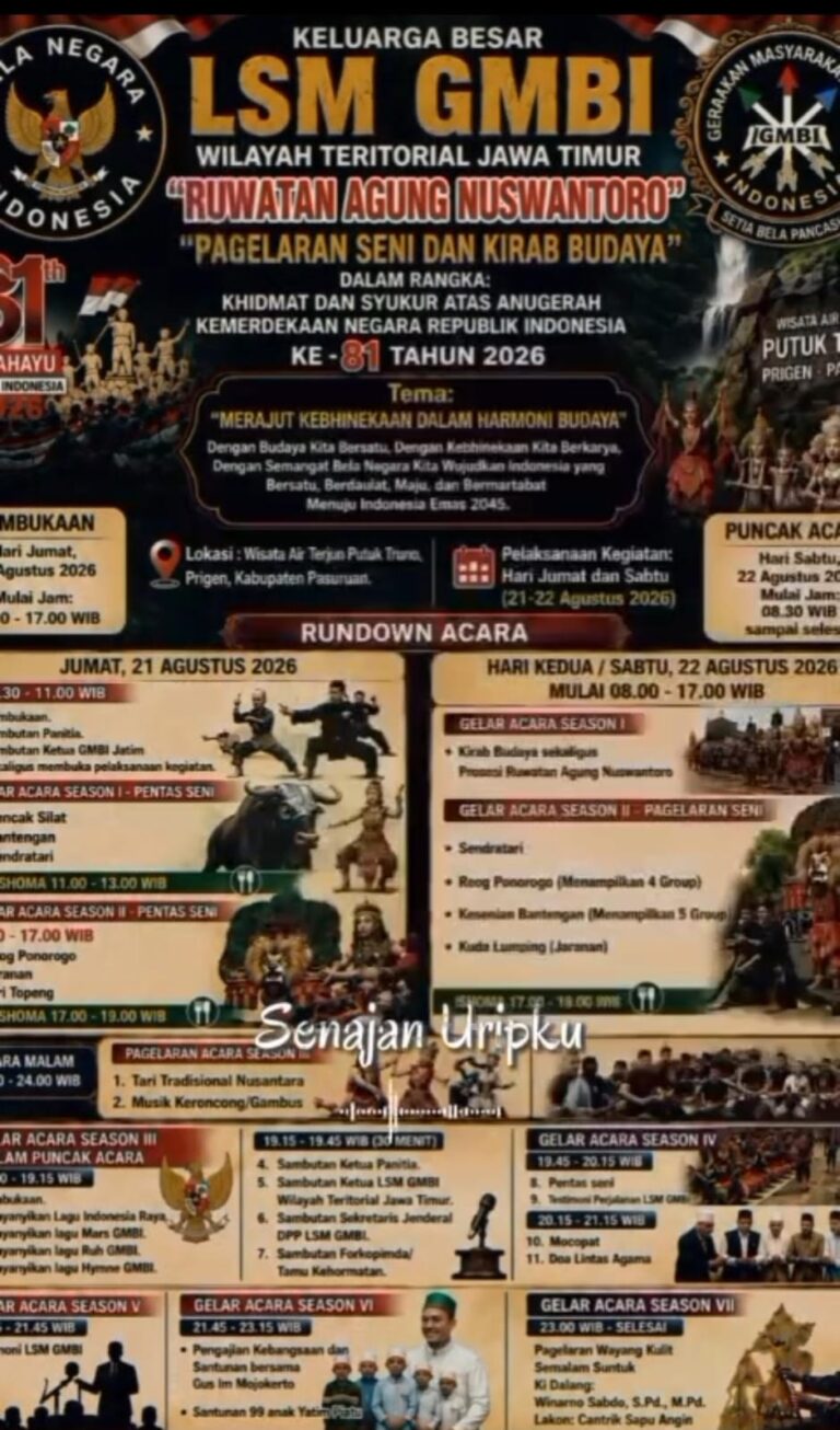LSM GMBI Jatim Gelar “Ruwatan Agung Nuswantoro” di Air Terjun Putuk Truno, Merajut Kebhinekaan Lewat Budaya