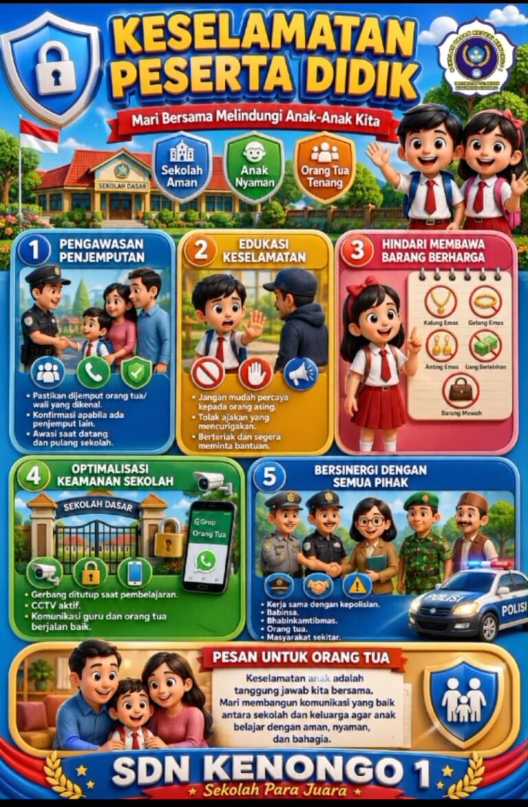 Wujudkan Sekolah Aman, Anak Nyaman”, SDN Kenongo 1 Gencarkan Kampanye Keselamatan Peserta Didik