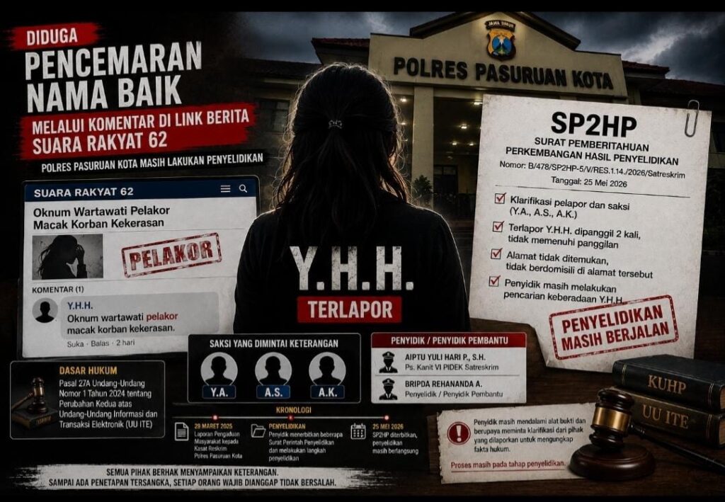 Terlapor Y.H.H. Diduga Cemarkan Nama Baik Lewat Komentar di Link Berita Suara Rakyat 62, Dua Kali Belum Penuhi Panggilan Klarifikasi