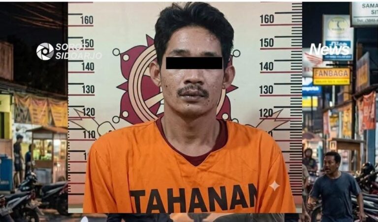BERHASIL DIGAGALKAN WARGA ,Aksi Nekat Curi Motor di Sawotratap Gagal Total, 1 Pelaku Tersungkur Usai Motornya Ditendang Massa