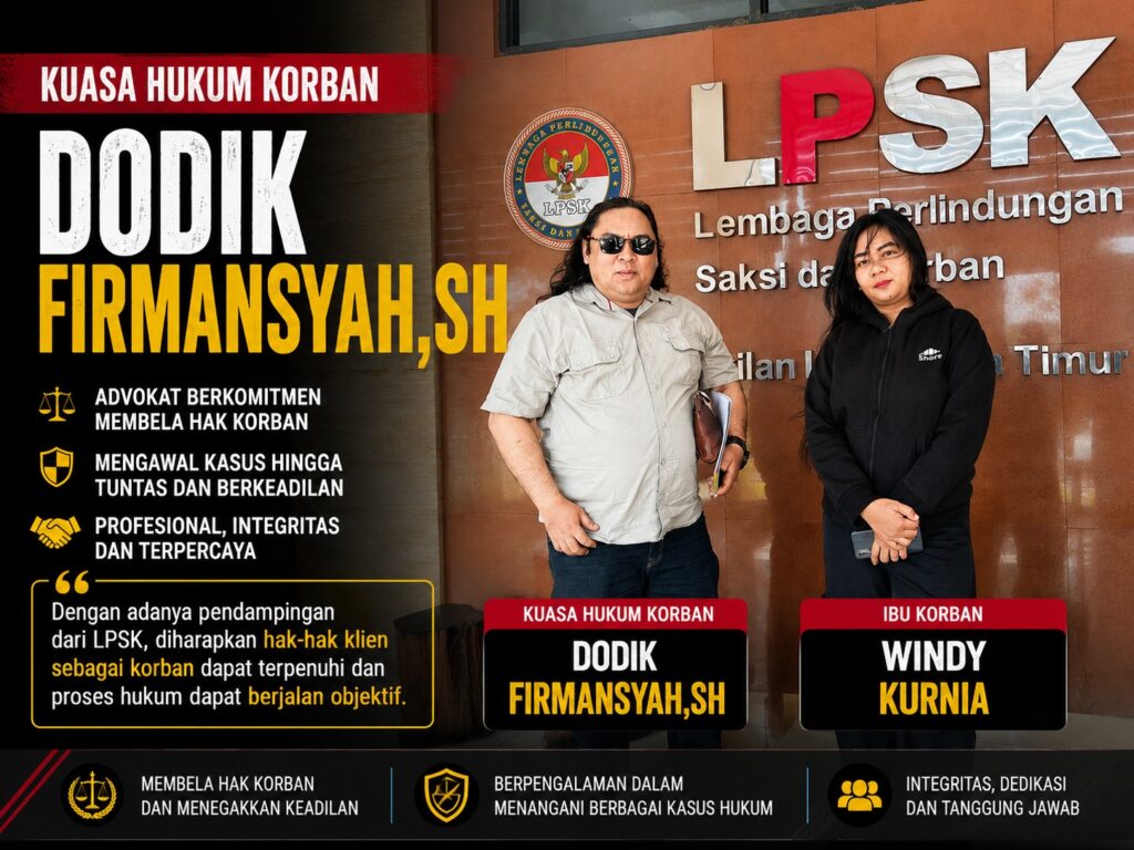 kuasa hukum dodik firmansyah & sukardi dampingi wk ke lpsk.Tidak Ada Ruang Damai