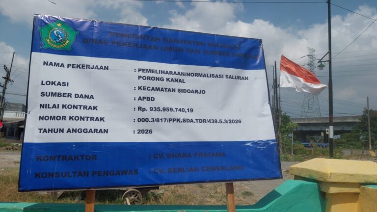 Pemkab Sidoarjo Gelontorkan Hampir 1 Miliar Untuk Normalisasi Saluran Porong Kanal